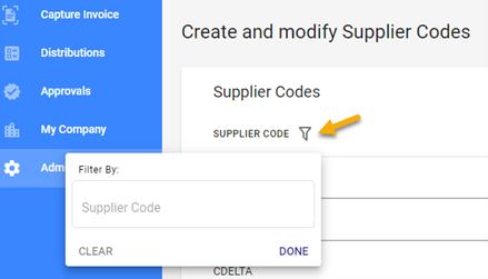 Supplier Filter