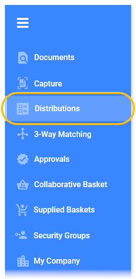 Page showing distribution tab