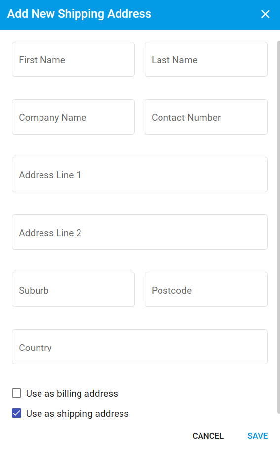 Checkbox to use the same address for shipping and billing in the Cart