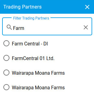 Supplier and customer code management screen