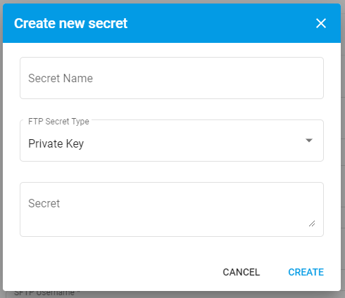 Create new private key secret
