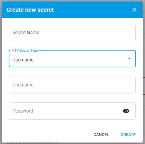 Create new username secret